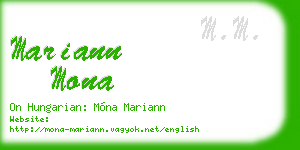 mariann mona business card